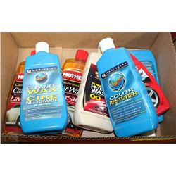 BOX WITH 7 BOTTLES OF MOTHERS AND MEGUIARS ASST