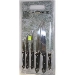 7 PC GERMAN STYLE KNIFE SET WITH CUTTING BOARD