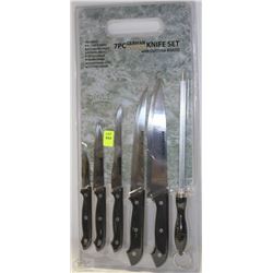 7 PC GERMAN STYLE KNIFE SET WITH CUTTING BOARD