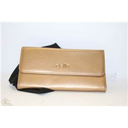 NEW DELLA LEATHER KAREN WALLET GOLD COLOR
