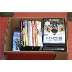 1 BOX OF DVDS
