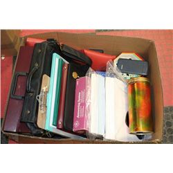 LARGE BOX W/OFFICE SUPPLIES INCL. DRY