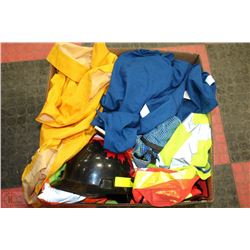 LARGE BOX OF NEW MEN'S WORK/SAFETY
