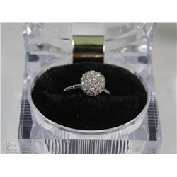 925 SILVER SNOWBALL CLUSTER RING - SIZE 6 1/2