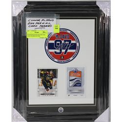 CONNOR MCDAVID 2014 PRE N.H.L CARD FRAMED PICTURE