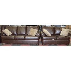 1495 BROWN BONDED LEATHER NAILHEAD