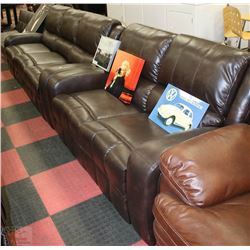 NEW BROWN LEATHERETTE SOFA AND LOVE SEAT