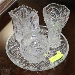 4-PC PINWHEEL CRYSTAL SET - PLATTER