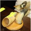 Image 1 : AUTHENTIC HORN & HORN CARVED OWL