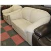 Image 1 : WHITE LEATHERETTE LOVE SEAT WITH CHAIR