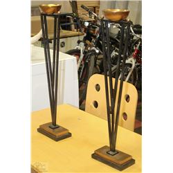 2 METAL SHOWHOME CANDLE HOLDERS