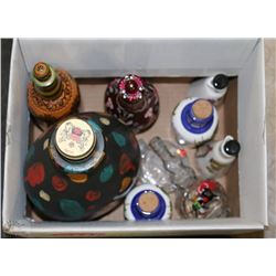 BOX OF DECANTERS