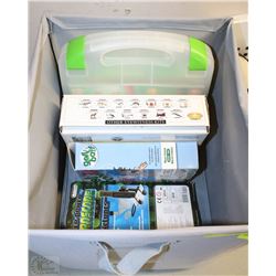 BASKET WITH UNOPENED CHILDREN LEARNING ITEMS &