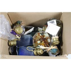 BOX OF ASSORTED BATH OILS-AROMATHERAPY