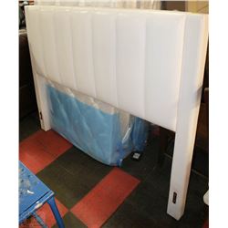WHITE QUEEN SIZE LEATHERETTE HEADBOARD