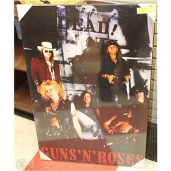 NEW GUNS AND ROSES PLAQUERED WALL HANGING