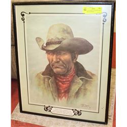 SIDE KICK PRINT 1974 SIGNED BILL HAMPTON FRAMED
