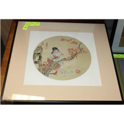 FRAMED ASIAN STYLE BEAUTIFUL LADY FIGURE