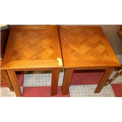 TWO MATCHING WOOD END TABLES