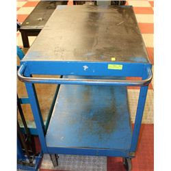 TALL BLUE METAL SHOP CART