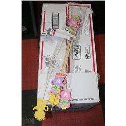 BOX OF ASSORTED DECORATIVE STICKS