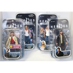 LOT OF 4 HEROES FIGURINES ALL NEW UNOPENED PKGS