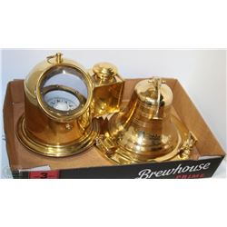 FLAT WITH NAUTICAL BRASS INSTRUMENTS INCL BELL,