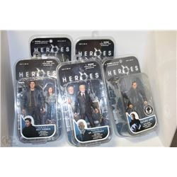 LOT OF 5 HEROES FIGURINES ALL NEW UNOPENED PKGS