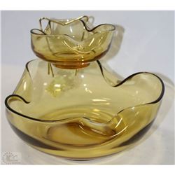 VINTAGE"RARE"ANCHOR HOCKING GLASS CHIP/DIP SET