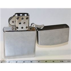 GIANT CHROME FLIP TOP LIGHTER 6.5" TALL  -  WORKS