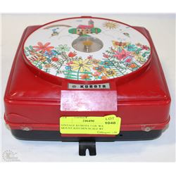 VINTAGE KUBOTA 5 LB. WALL MOUNT KITCHEN SCALE WITH
