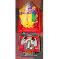 LARGE FIRETRUCK WITH DUMP BUCKET AND MEGA BLOCKS