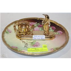 AUSTRIAN CRYSTAL ORNAMENT AND 1911 LUCKY CLOVER