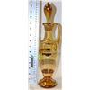 Image 1 : VINTAGE BOHEMIAN AMBER GLASS  DECANTER (13"H)