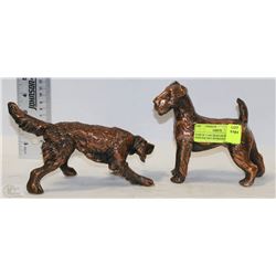 PAIR OF CAST IRON OR BRONZE POINTER DOG BOOKENDS