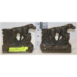 TWO VINTAGE CAST COPPER DOG SCULPTURES