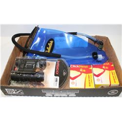 LOT WITH TASCO BINOCULARS, CABALAS HYDRATION