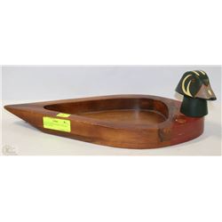 VINTAGE WOOD DUCK CATCH-ALL BOWL (18"X8")