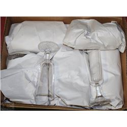 VINTAGE CRYSTAL WINE GLASSES (6) AND CHANPAIGNE