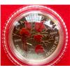 Image 1 : 2004 Canada 5 dollars Fine Silver Coin, Red Painted leaf