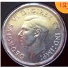 Image 3 : 1947 Canada Silver one Dollar Coin Blunt 7 Variety