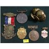 Image 1 : miscellaneous Bronze/copper/brass  medal and Button.  Lot of 6 items
