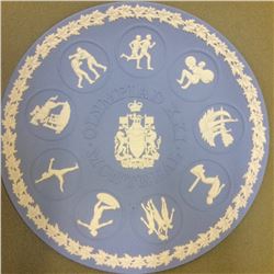 Vintage Wedgwood Jasperware White Blue 8 1/8" Plate Montreal Olympics '76