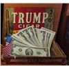 Image 1 : Vintage Wooden Trump Cigar  Box With 25 x American 2$ Banknote Great Again.!!
