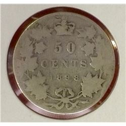 Canada 1898 Silver 50 Cents KEYDATE