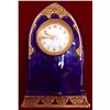 Image 1 : French Cobalt blue porcelain Mantel clock/DESK /BOUDOIR CLOCK WORKING c.1890, Missing Key