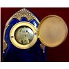 Image 3 : French Cobalt blue porcelain Mantel clock/DESK /BOUDOIR CLOCK WORKING c.1890, Missing Key