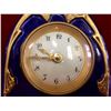 Image 5 : French Cobalt blue porcelain Mantel clock/DESK /BOUDOIR CLOCK WORKING c.1890, Missing Key