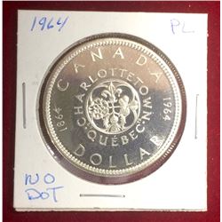 Canada 1964 Silver Dollar No Dot Variety