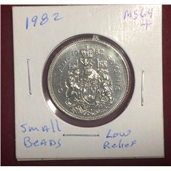 Canada 1982 Small Beads 50 Cents, MAKE YOUR OPINION ON THE PICTURE YOU SEE) Happy Bidding